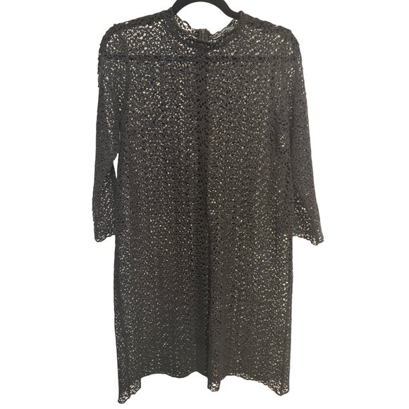 ZARA Medium Vintage-Inspired W&B Black Crochet Dress - Picture 7 of 15